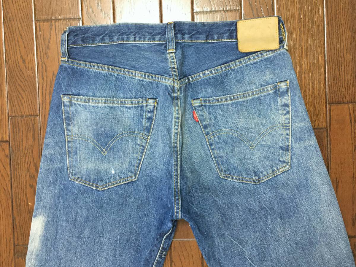 トルコ製 リーバイス ＬＥＶＩ’Ｓ ５０１ ｗ３３ ダメージ リペア ビンテージ レプリカ ひげ落ち ジーンズ XX ビッグＥ 赤耳 復刻 デニム_画像5