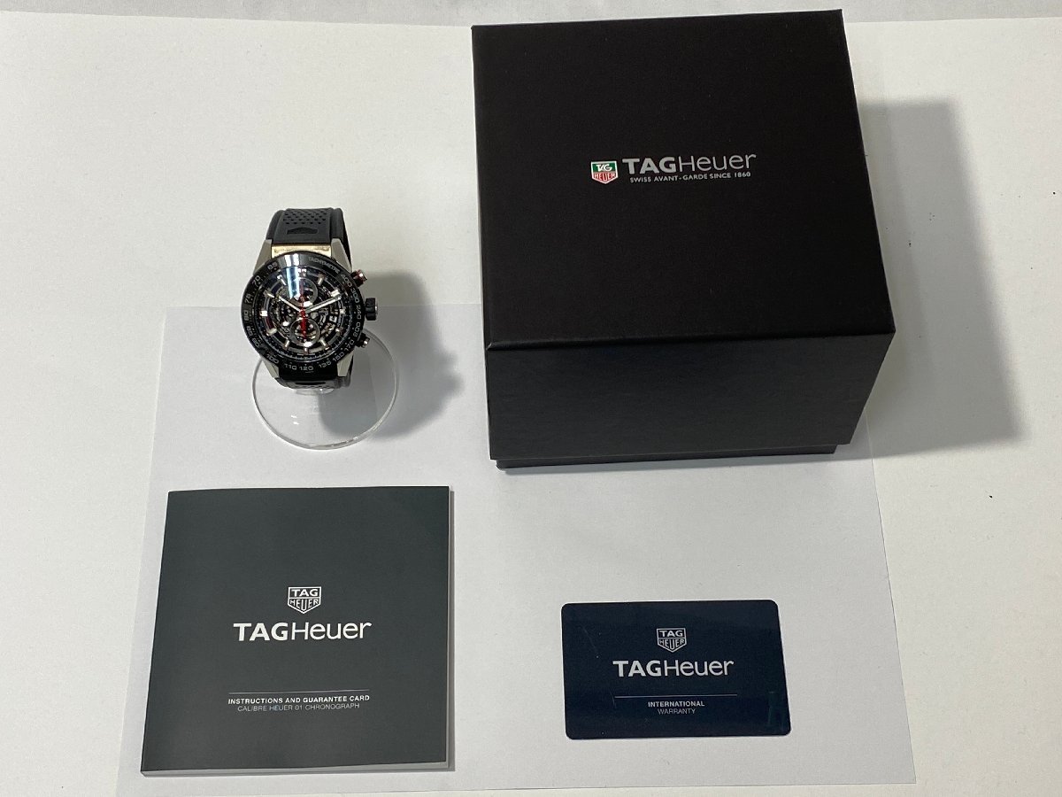 【美品】 TAGHEUER タグホイヤー CAR2A1Z カレラ キャリバー ホイヤー01 クロノグラフ 腕時計 メンズ AT 自動巻 動作品 裏スケ_画像10