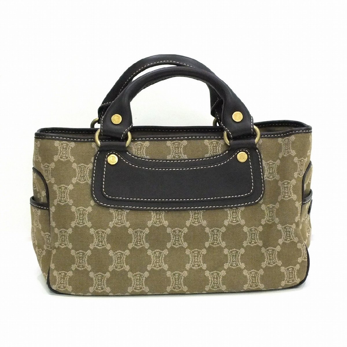 30%OFF】 CELINE セリーヌ マカダム柄 ブギー ハンドバッグ カーキ