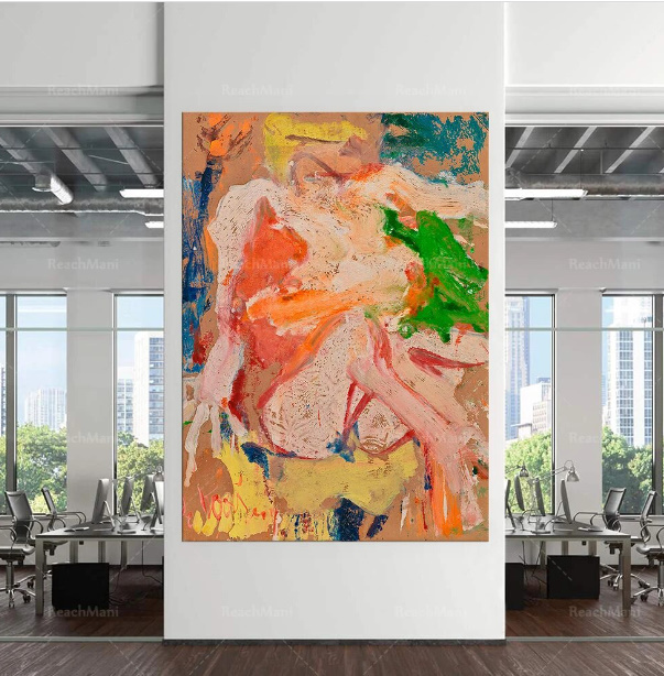  C2508 ウィレム・デ・クーニング Willem de Kooning キャンバスアートポスター 50×70cm イラスト インテリア 雑貨 海外製 枠なし _画像1