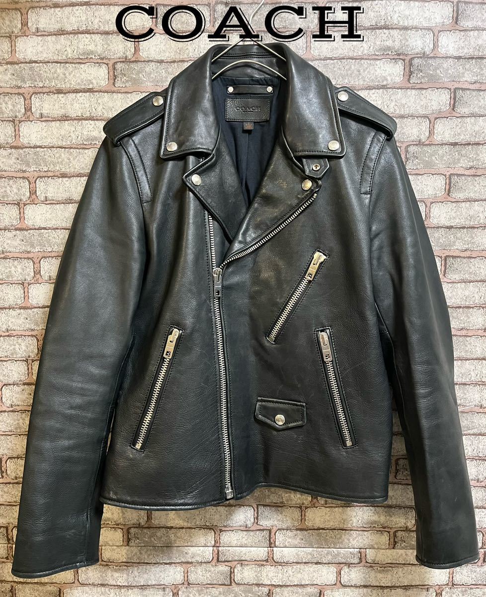 COACH コーチ レザー ライダースジャケット ダブル 牛革 Sサイズ