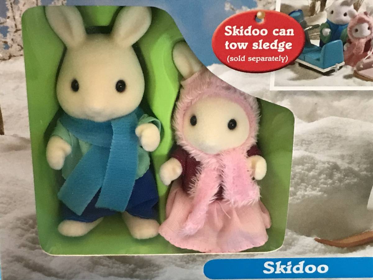 海外版☆シルバニアファミリー☆UK シロウサギの親子 スノーモービルセット【Skidoo】☆未使用