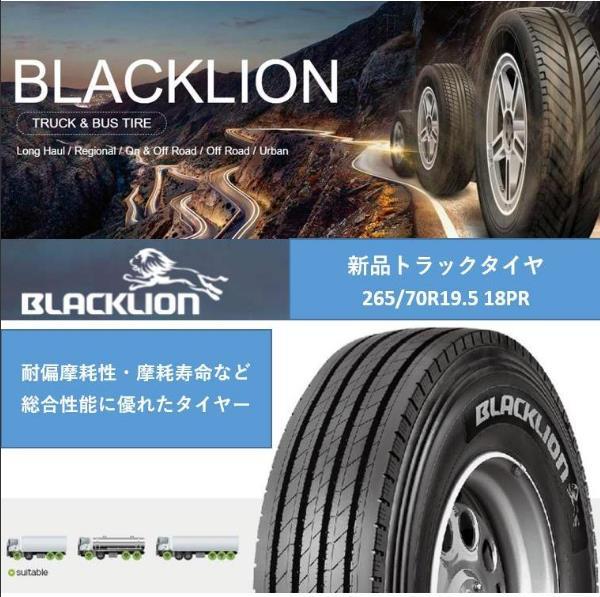 265/70R19.5 18PR 143/141J BT165 新品 トラックタイヤ 大型車用 ブラックライオン BLACKLION