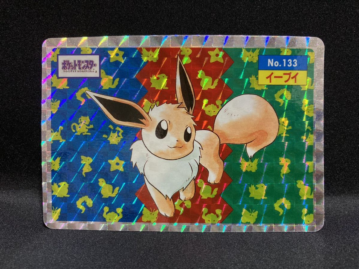 【超希少＂トップ＂表記】ポケモン トップサン イーブイ シール ホロ 極美品 Pokemon topsun card Eevee holo 【Good condition】_画像1