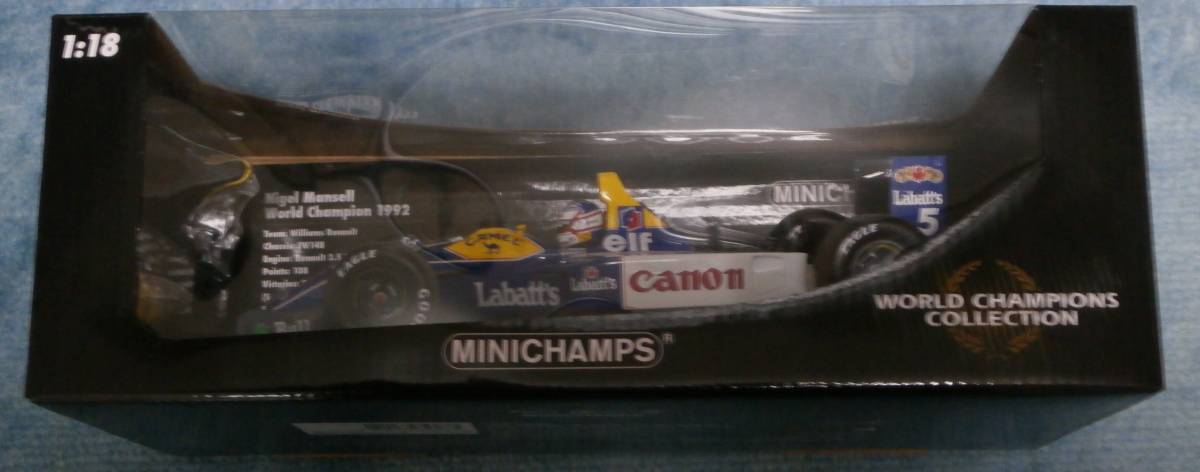 ミニチャンプス 1/18 FW14B 1992年 ナイジェルマンセル デカール加工品 新品 未開封 ワールドチャンピオンズ コレクションの画像4