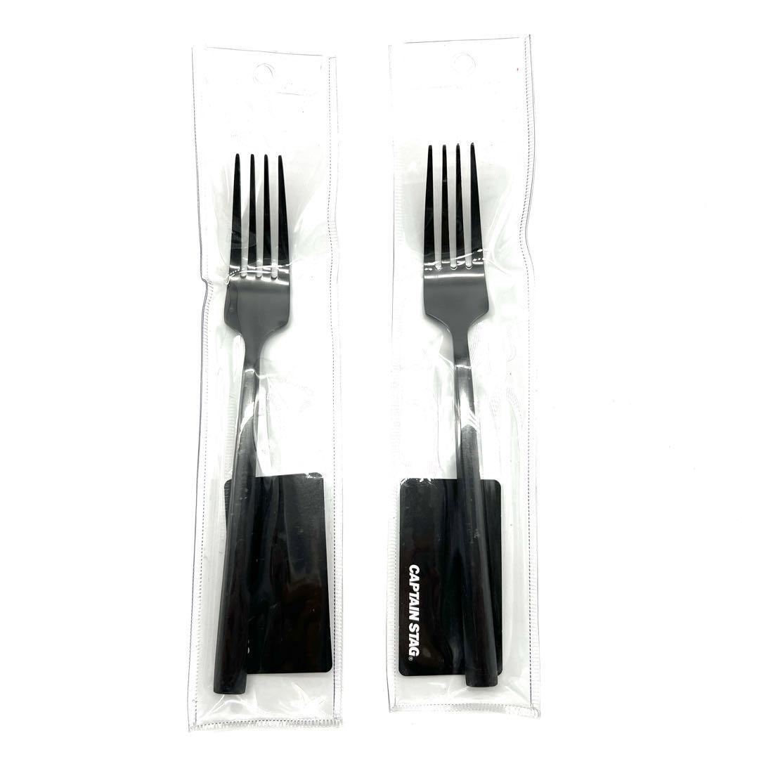  new goods unused CAPTAIN STAG Hexagon titanium Fork pair camp outdoor cutlery field stylish cooking picnic 