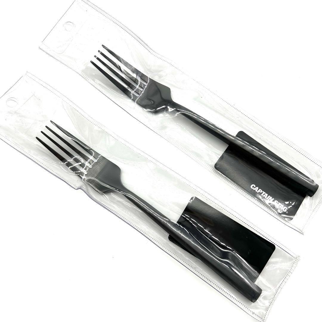  new goods unused CAPTAIN STAG Hexagon titanium Fork pair camp outdoor cutlery field stylish cooking picnic 