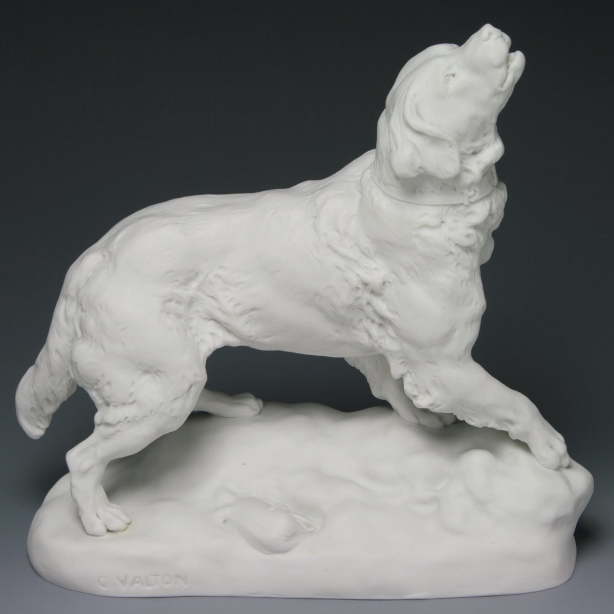 セーブル(Sevres) 白磁 犬置物 山の犬・セントバーナード 2000年復刻 ハンドメイド 飾り物 フランス製 新品