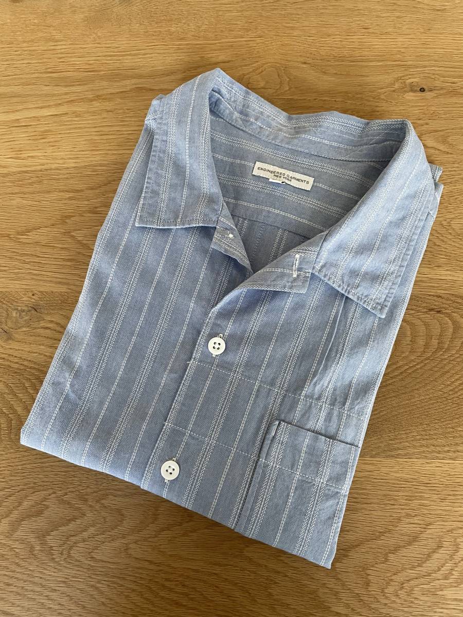 MADE IN USA ENGINEERED GARMENTS Camp Shirt-Dobby St.-Lt.Blue L 美品