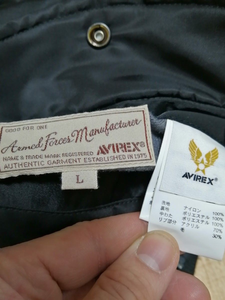 AVIREX (アビレックス) 6162145-09 MA-1 U.S.S. BOMBER バック刺繍 ブラック L 9