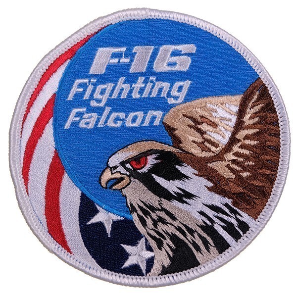 UA26 米空軍 USAF F-16 FIGHTING FALCON 多用途戦闘機 丸形 ミリタリー ワッペン パッチ ロゴ エンブレム アメリカ 米国 USA 輸入雑貨_画像1