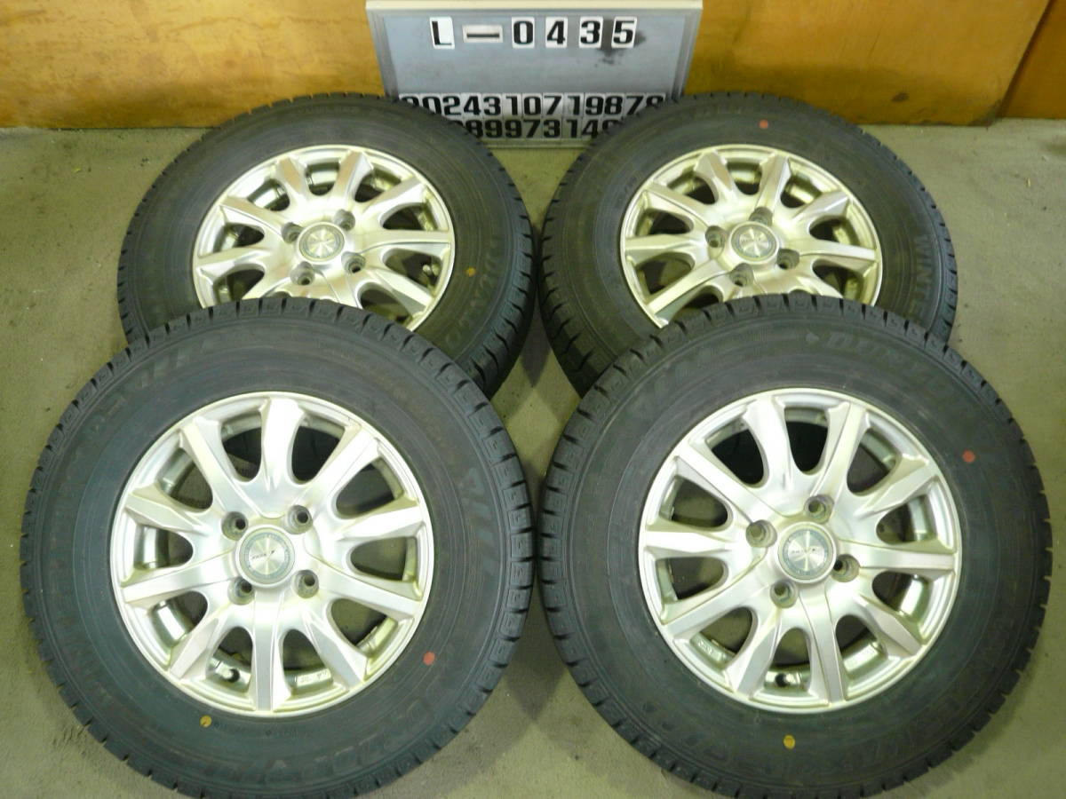 L-0435スタッドレス屋155/80R13アルミ付き４本（4J 100 4穴 +45)⑪　　　本州送料込み_画像1