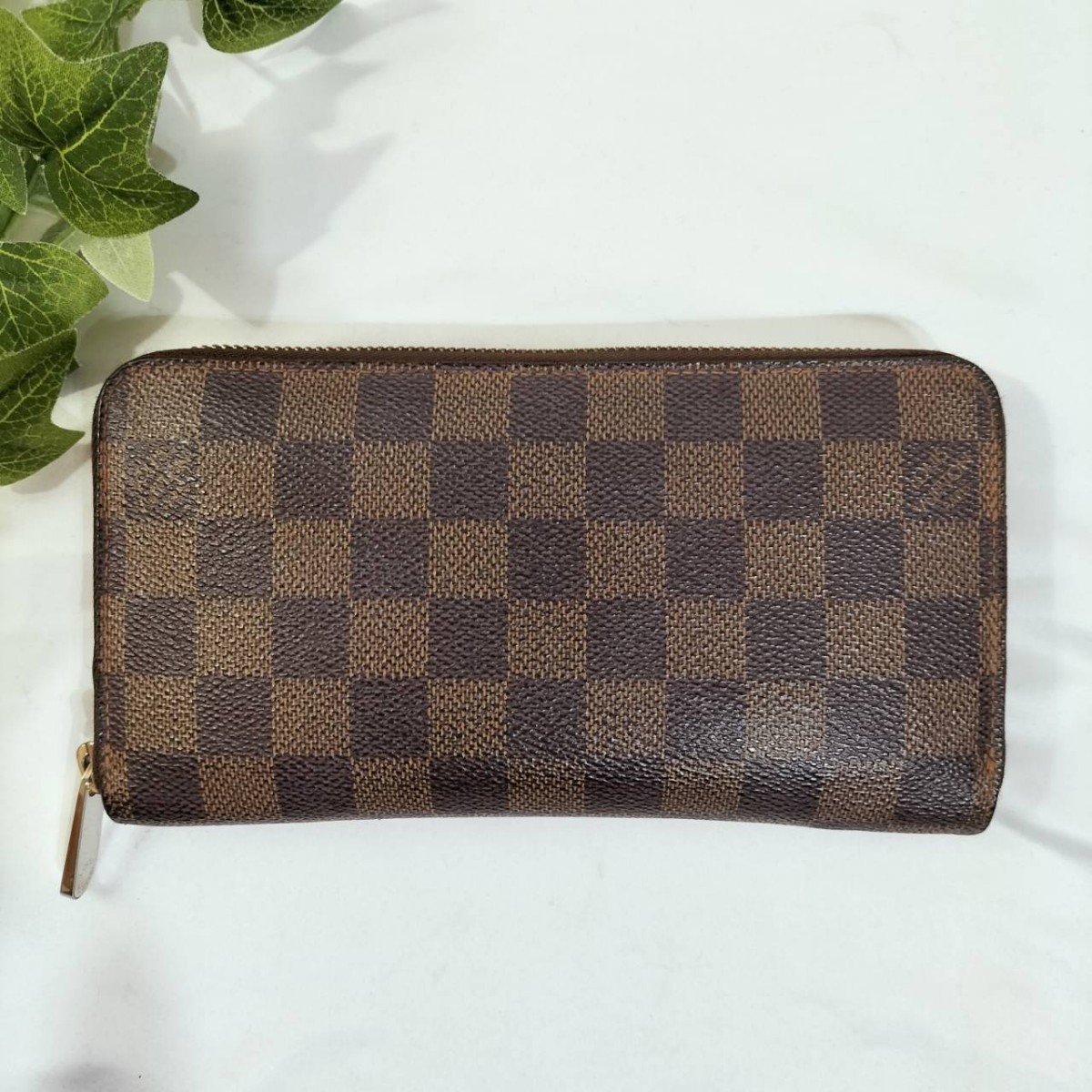 極美品 LOUIS VUITTON PVC コインケース ダミエ エベヌ 茶-