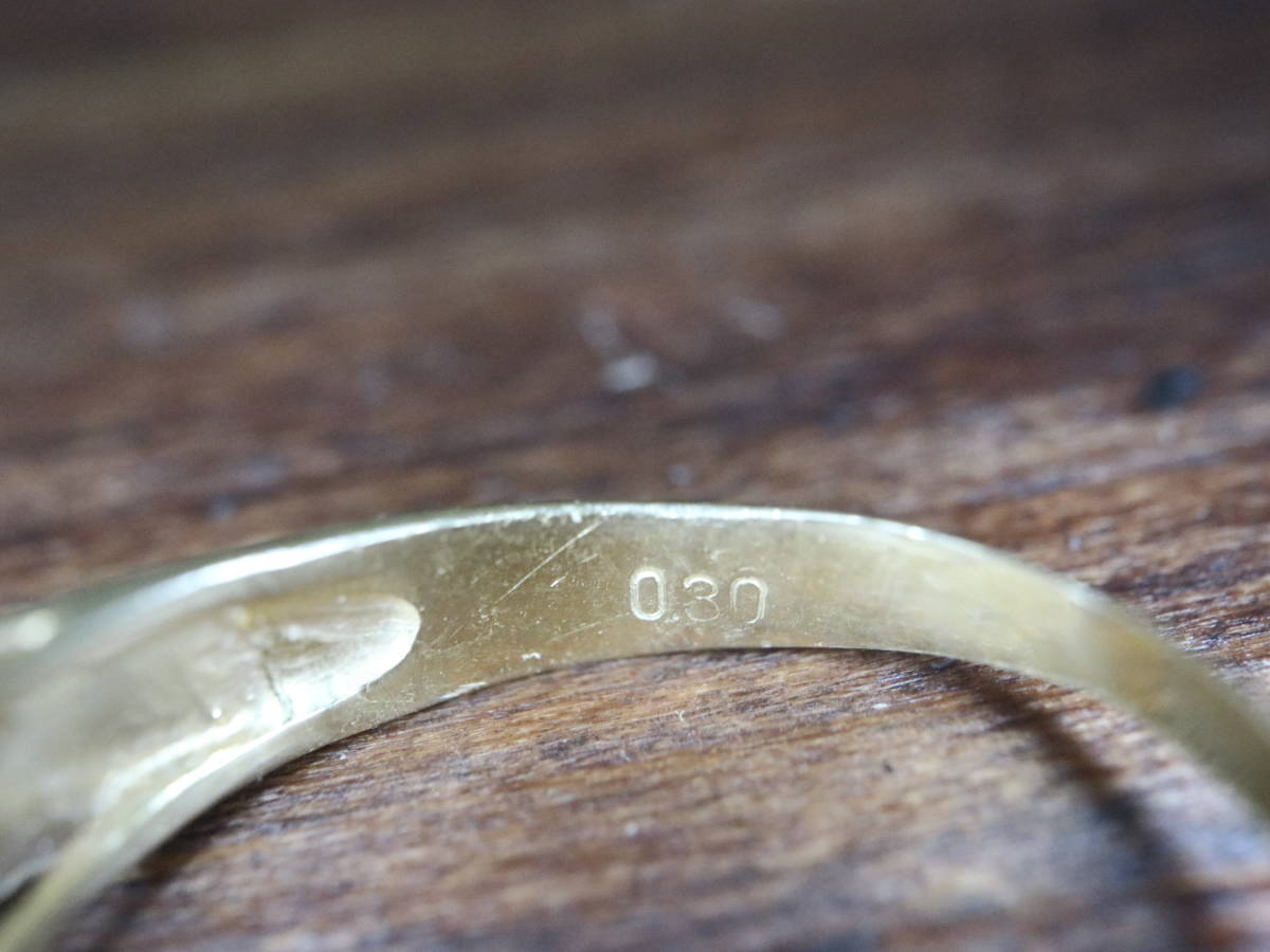K18 0.3ct бриллиантовое кольцо 10 номер | 18 золотой 750 dia diamond кольцо pave