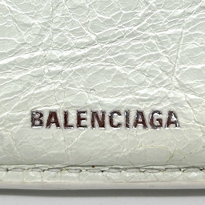 【大特価!!】 BALENCIAGA バレンシアガ 三つ折り財布 ペーパー グラフィティ PARIS パリス ホワイト 夏 海 キャンプ ブランド 鑑定済み■_画像9