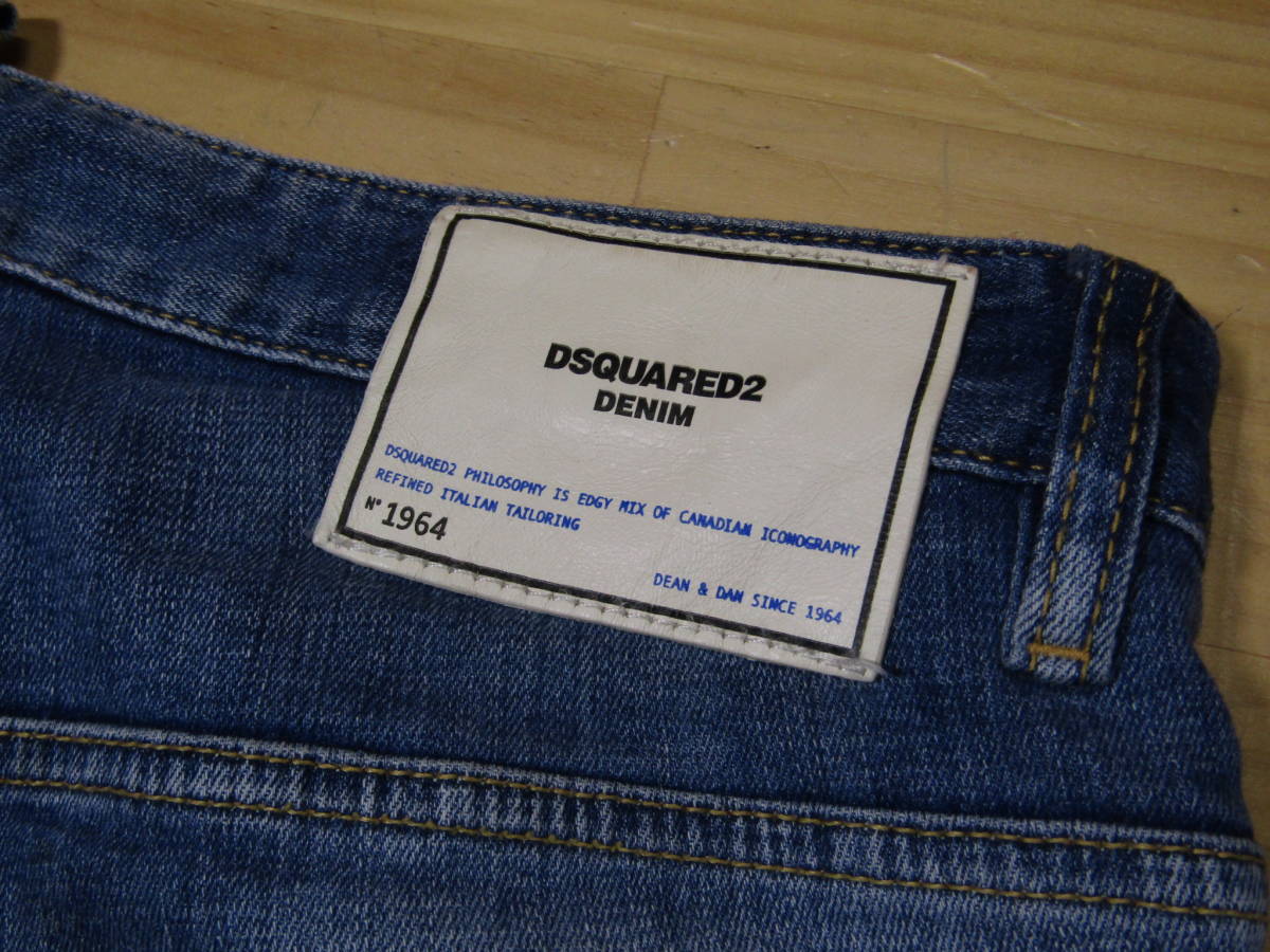 Y送料無料△621【DSQUARED 2 ディースクエアード 2】20AW S74LB0749 SKATER JEAN リペア ダメージ加工 ストレッチ デニム パンツ SIZE 48_画像5