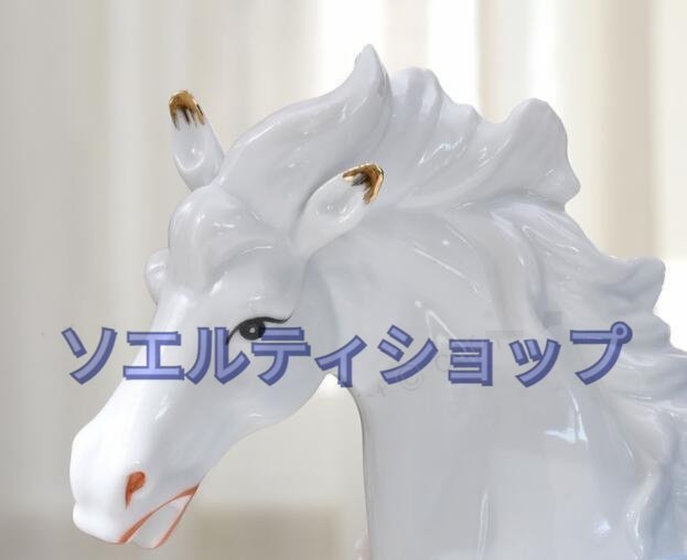 美品登場☆陶器の人形 女性と馬 置物 芸術品_画像5