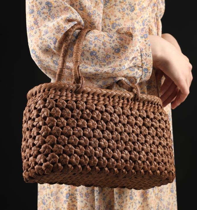 高品質☆職人手作り良品 山葡萄かごバッグ 手編み山葡萄籠バッグ