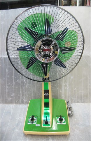 Bana8◆日立 さわ風 扇風機 H-30FK 30cm レトロ コレクション インテリア 70年代 グリーン