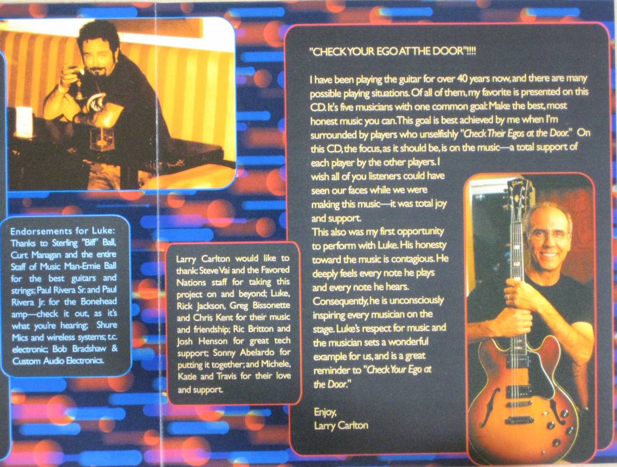 Larry Carlton, Steve Lukather/ラリー・カールトン，スティーヴ・ルカサー＜＜No Substitutions Live In Osaka＞＞帯付 国内盤　 _画像8