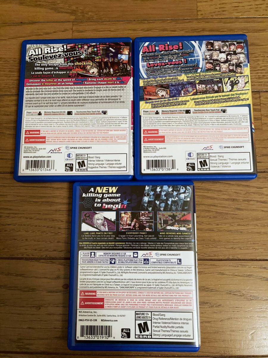 北米版 ダンガンロンパ 3本セット PS Vita Dangan Ronpa ☆激レア