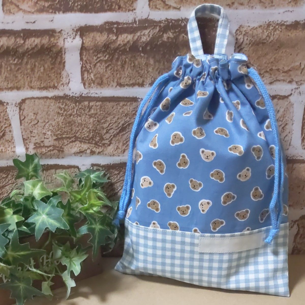 日/祝も発送 給食袋 巾着袋 くすみブルー ハンドメイド | www.tegdarco.com