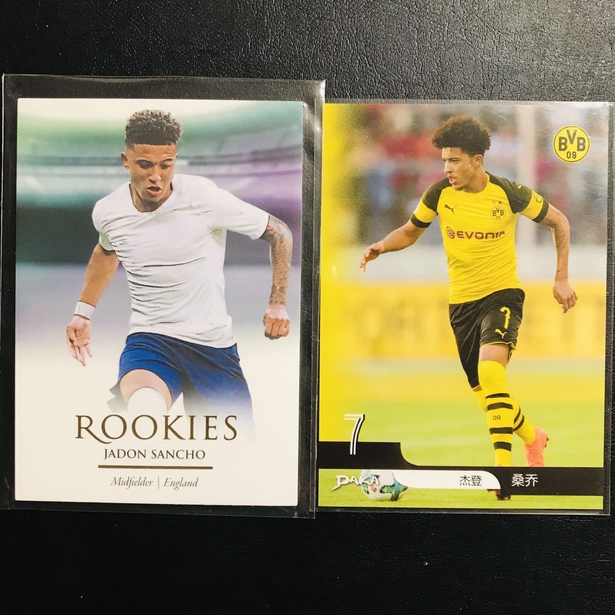 (RC) Jadon Sancho / 2020 Futera Unique SOCCER & Daka Dortmund ルーキーカード 2枚セット サンチョ ドルトムント マンU_画像1