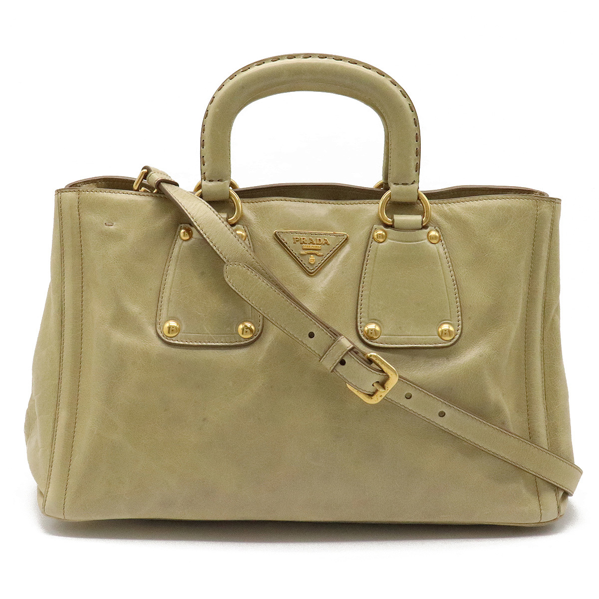 K193 展示品⭐︎ プラダ ゴールド金具 ショルダーバッグ 2way レザー