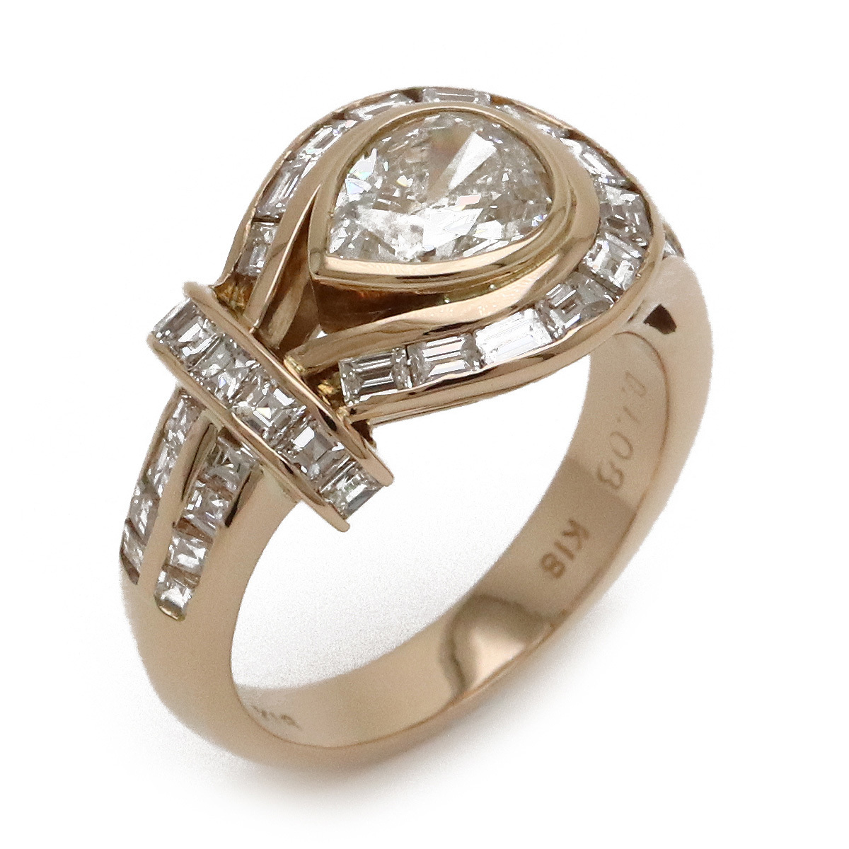 【新品仕上げ済】ダイヤリング 指輪 K18YG 750YG イエローゴールド ダイヤモンド D1.08ct