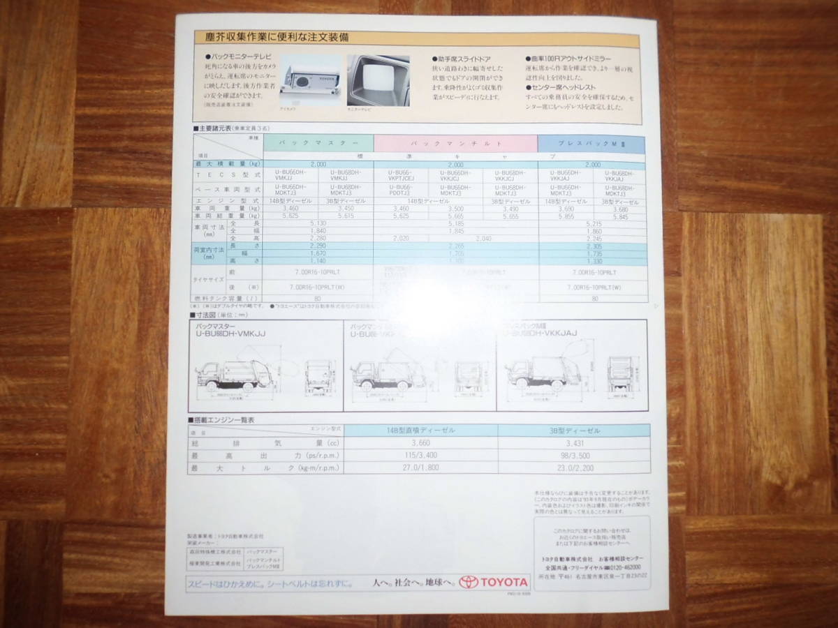 ＊‘９３年　トヨエース塵芥収集車のカタログ＊_画像4