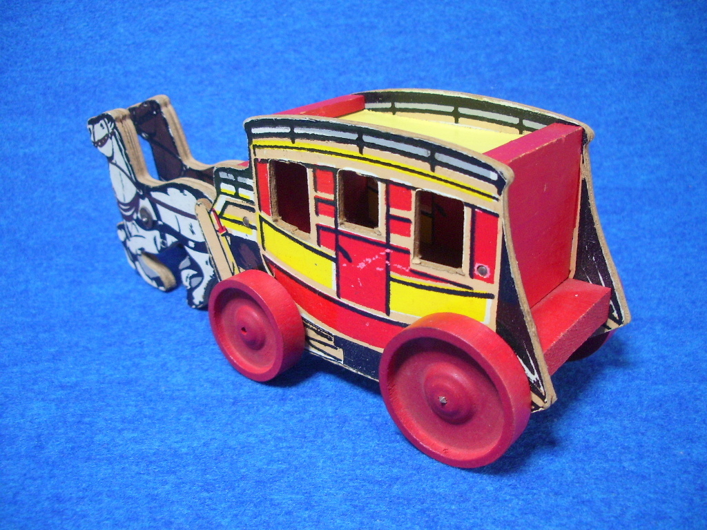 * Vintage!![1940*s]* canopy horse car ( stage Coach )Keyston Toy made *kau Boy / western / horse car 