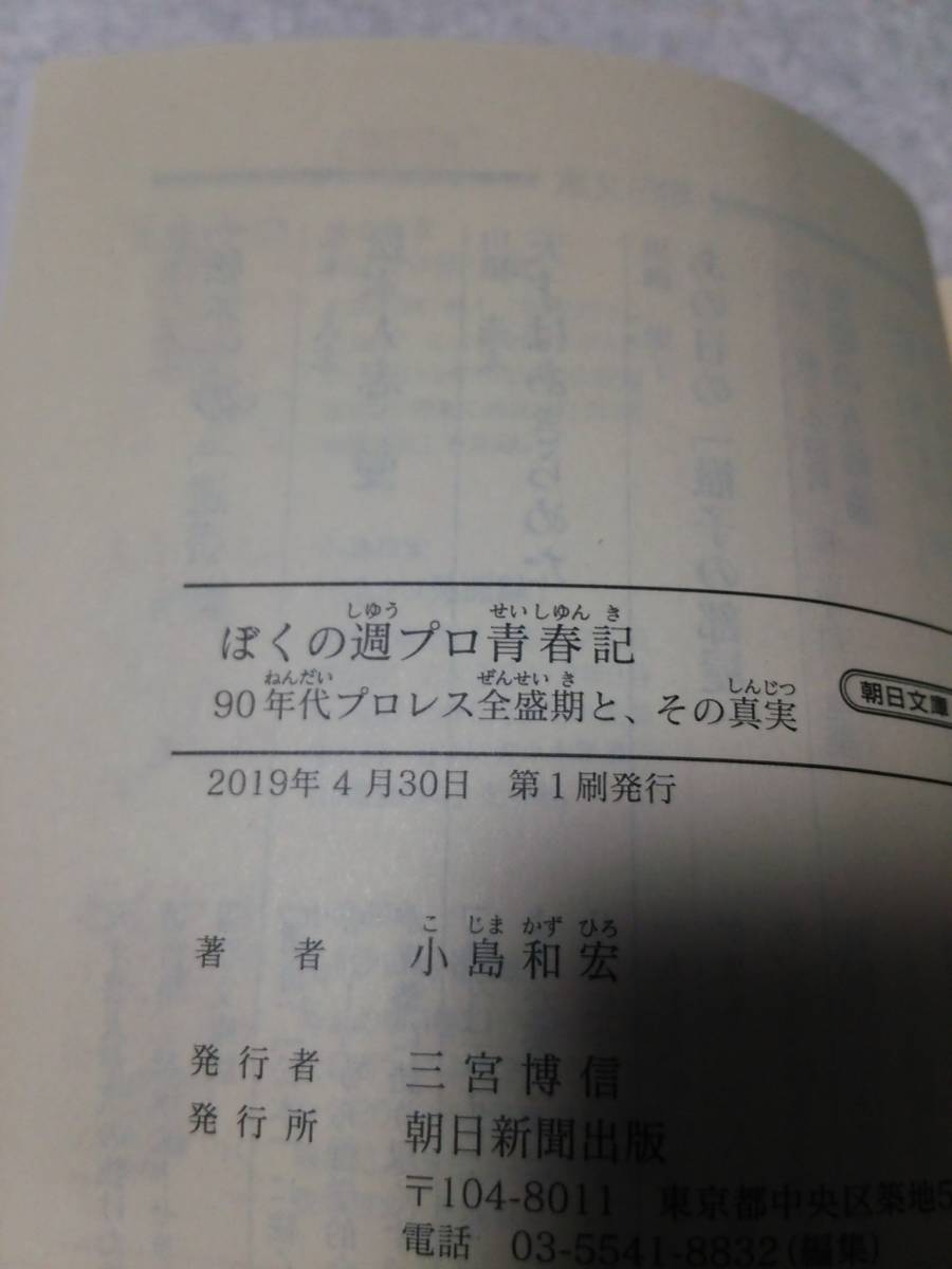 ぼくの週プロ青春記　　小島和宏　　　朝日文庫　　　　初版　　　　プロレス_画像6