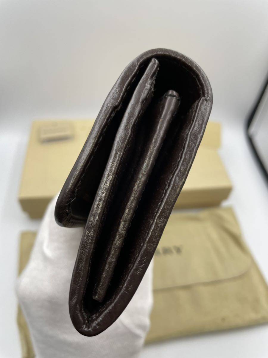 未使用品 バーバリー ロンドン 長財布 ダークブラウン× チェックPVC