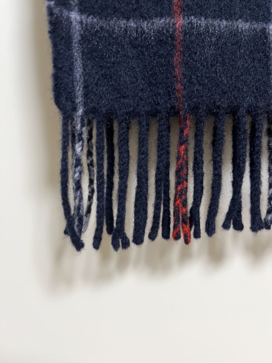BURBERRY バーバリー マフラー カシミア100% 濃紺 ネイビー系 美品