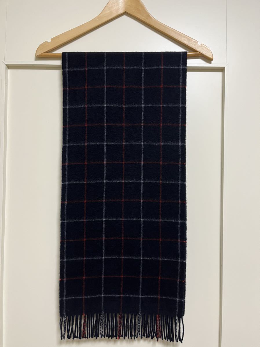 BURBERRY バーバリー マフラー カシミア100% 濃紺 ネイビー系 美品