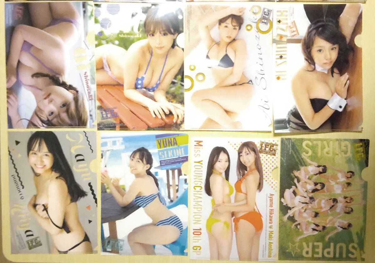 [ повторная выставка ] Young Champion журнал дополнение bikini model прозрачный файл 34 шт. комплект . мыс love * небо дерево ...* Ooshima super .