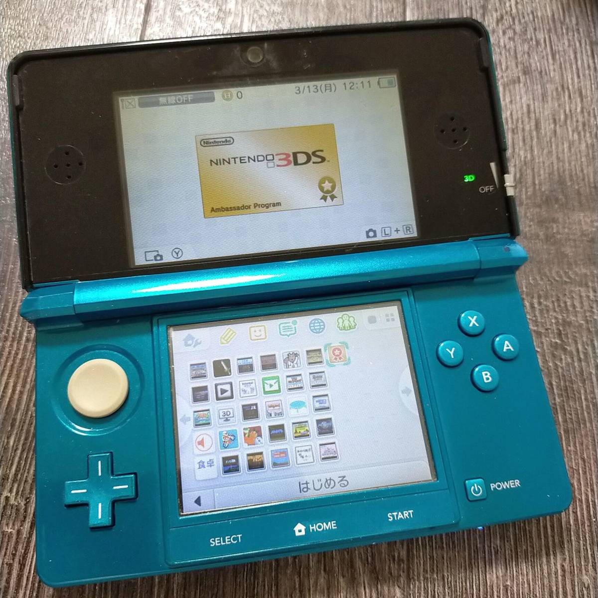 3ds 本体 アクアブルー 青 NINTENDO 3DS 中古 任天堂 送料無料 動作