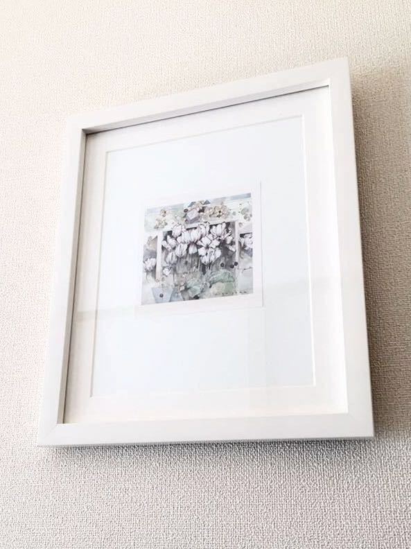 [ stone . spring raw ] watercolor painting . pattern 6 kind development [ flower. war .] series 2 printed matter wooden frame 31×26 cm woman. .. scenery . pattern different equipped 