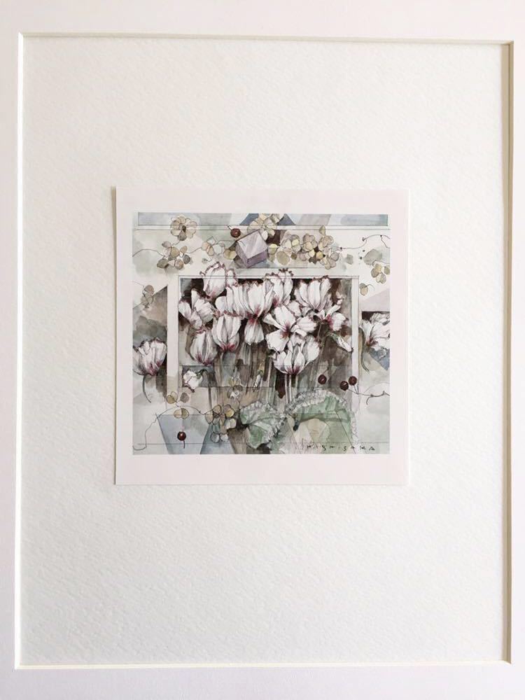 [ stone . spring raw ] watercolor painting . pattern 6 kind development [ flower. war .] series 2 printed matter wooden frame 31×26 cm woman. .. scenery . pattern different equipped 