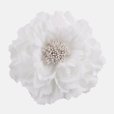 コサージュ ヘアアクセサリー 牡丹の花 大きめ (ホワイト)_画像1