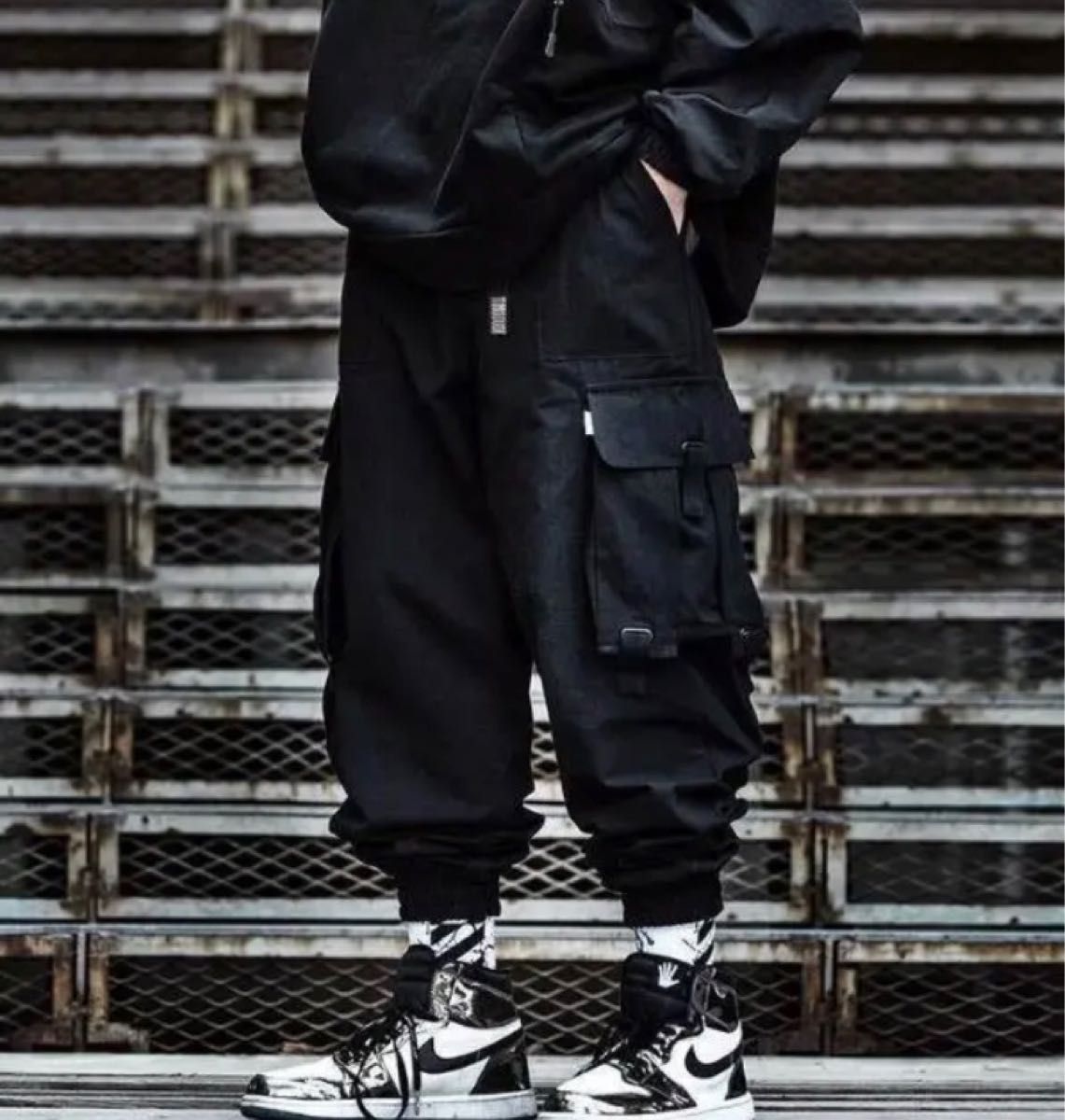 ジョガーパンツ メンズ テーパード カーゴパンツ ヒップホップ ストリート カジュアル ゆったり XL 黒｜PayPayフリマ