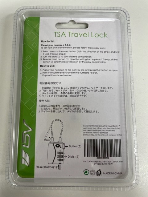 【新品】MasterLock 1500D & TSA Travel Lock 南京錠 ワイヤー マスター ロック 2個セットの画像5