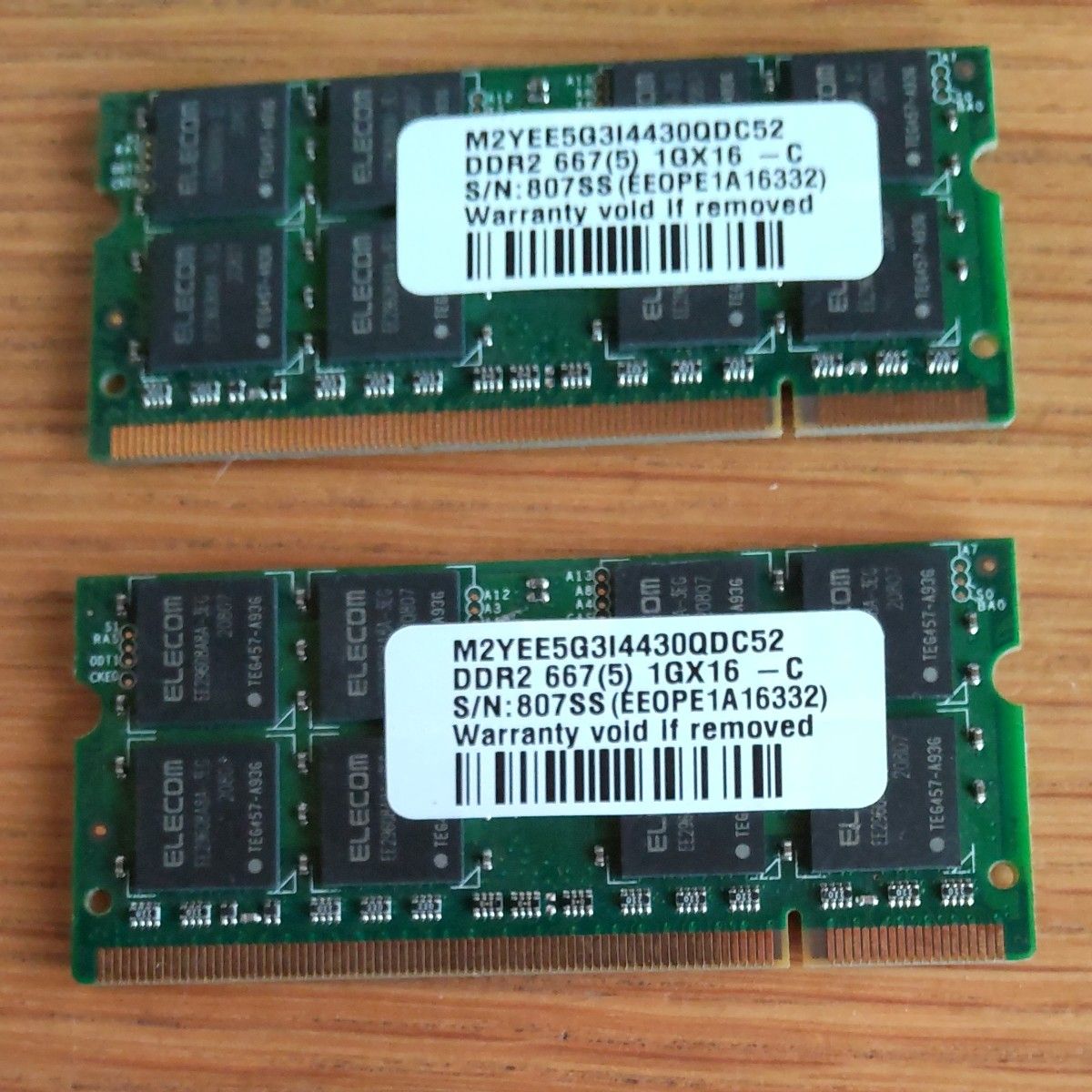 ELECOM ノートPC メモリー ET667-N1GX2 DDR2  １GB ２枚セット