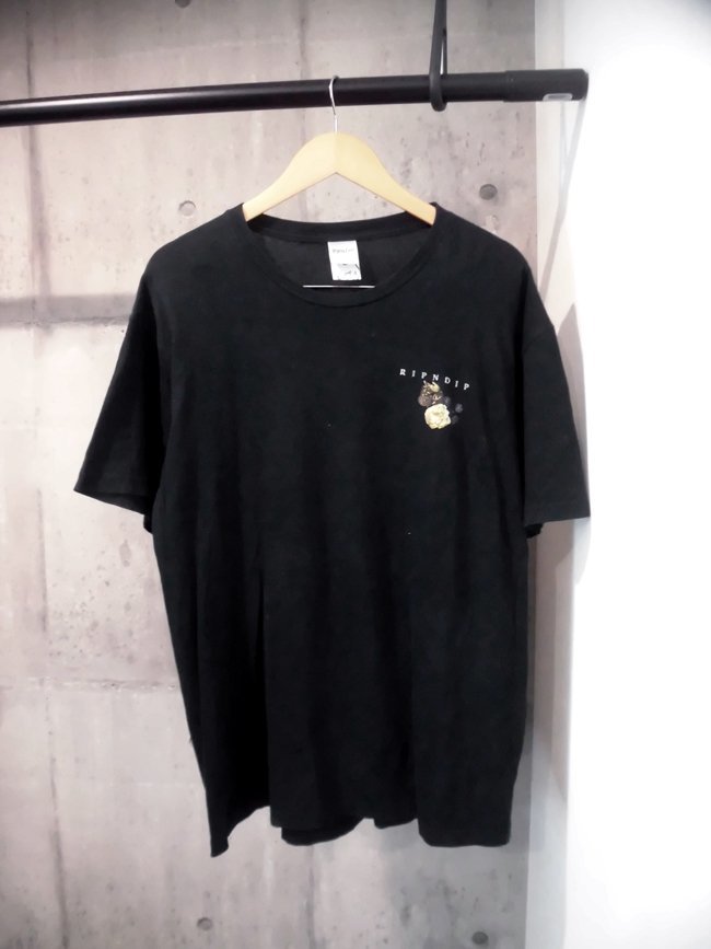 RIPNDIP リップンディップ/ネコ 絵画 パロディー アートプリント 半袖TシャツL/メンズ/黒 ブラックの画像2