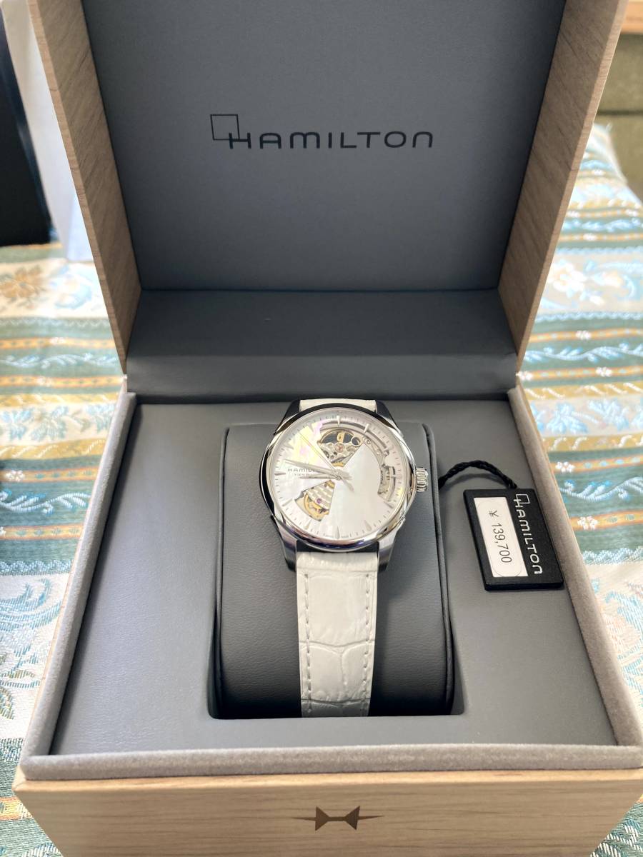 HAMILTON Jazzmaster Open Heart Lady 自動巻き レザーベルト H32215890 レディース 腕時計 未使用 保証書・タグ付きの画像3
