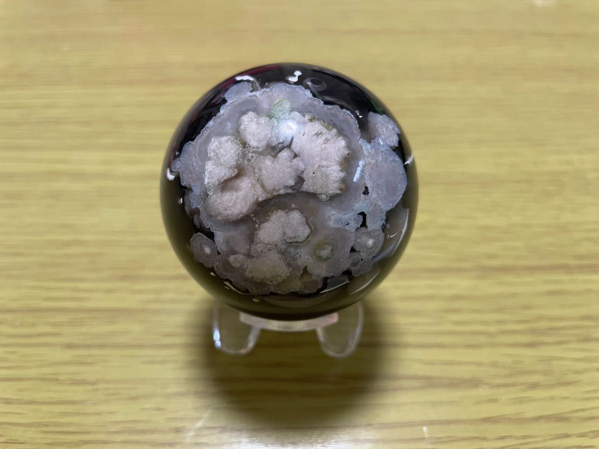 ブラックフラワーアゲート 黒桜瑪瑙 スフィア 桜瑪瑙 フラワー ブラックフラワーアゲート 黒桜瑪瑙 スフィア 桜瑪瑙 フラワー
