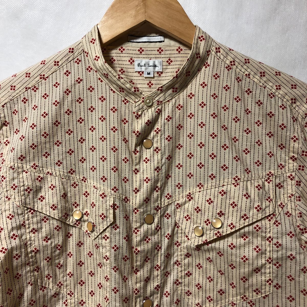 Paul Smith ノーカラーシャツ 柄シャツ ポールスミス