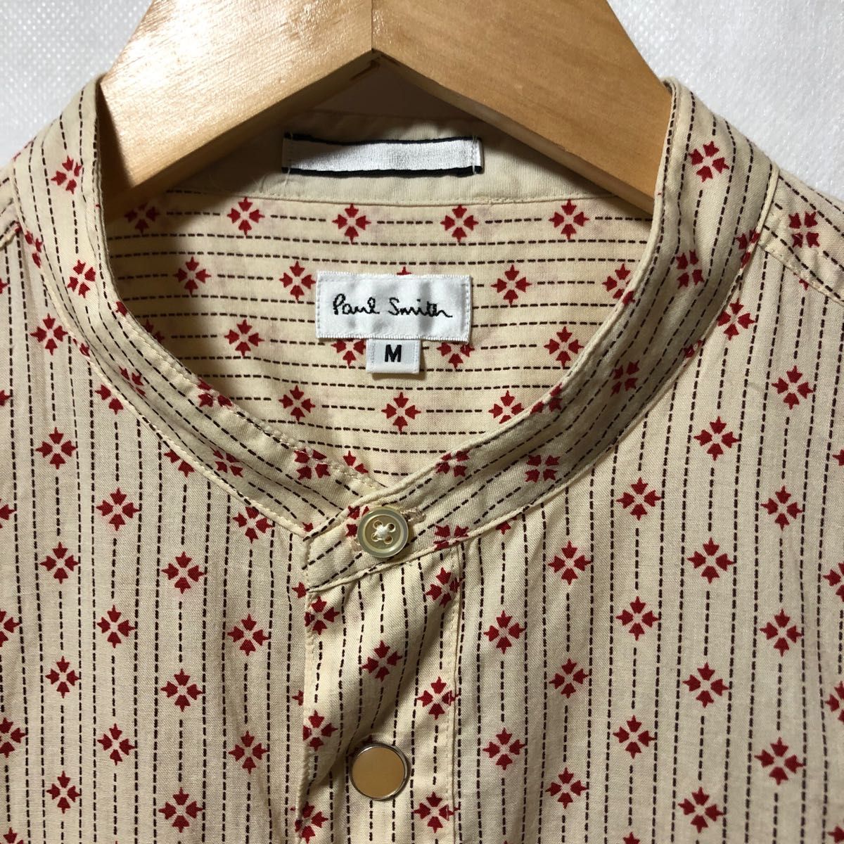 Paul Smith ノーカラーシャツ 柄シャツ ポールスミス