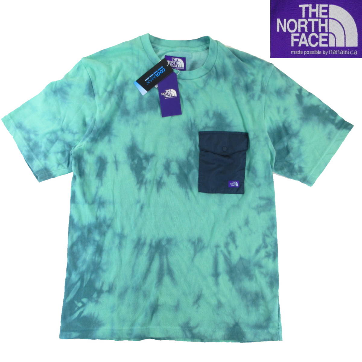 【レディース】定1.5万 新品◆THE NORTH FACE PURPLE LABEL◆吸水速乾 COOLMAX 半袖 ポケット Tシャツ S 緑◆ノースフェイス◆adj J671_画像1