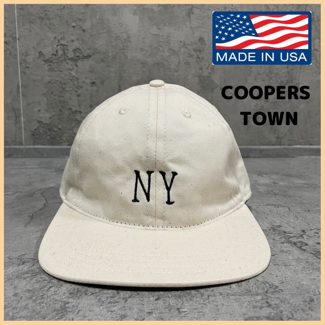 新品定価6380円 COOPERS TOWN クーパーズタウン USA製 キャップ 帽子 ベースボールキャップ NY 刺繍ロゴ 玉FL2560_画像1